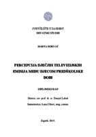 prikaz prve stranice dokumenta Percepcija dječjih televizijskih emisija među djecom predškolske dobi