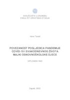 prikaz prve stranice dokumenta Povezanost posljedica pandemije COVID-19 i svakodnevnog života majki osnovnoškolske djece