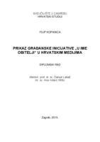 prikaz prve stranice dokumenta Prikaz građanske inicijative "U ime obitelji" u hrvatskim medijima