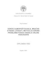 prikaz prve stranice dokumenta Odnos samopoštovanja, mračne strane ličnosti, motiva za igrom i problematičnog igranja online videoigara