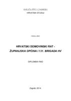 prikaz prve stranice dokumenta Domovinski rat - Županjska općina i 131. brigada HV