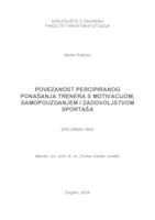 prikaz prve stranice dokumenta Povezanost percipiranog ponašanja trenera s motivacijom, samopouzdanjem i zadovoljstvom sportaša