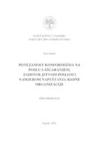 prikaz prve stranice dokumenta Povezanost konformizma na poslu s izgaranjem, zadovoljstvom poslom i namjerom napuštanja radne organizacije