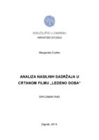 prikaz prve stranice dokumenta Analiza nasilnih sadržaja u crtanom filmu "Ledeno doba"