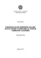 prikaz prve stranice dokumenta Psihosocijalne odrednice duljine života osoba u domovima za starije i nemoćne u Zagrebu