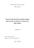 prikaz prve stranice dokumenta Odnos komunističkog režima prema privatnom vlasništvu u poratnoj Hrvatskoj