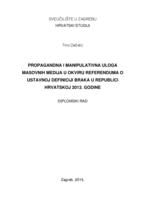 prikaz prve stranice dokumenta Manipulativna i propagandna uloga masovnih medija u okviru rferenduma o ustavnoj definiciji braka u Republici Hrvatskoj 2013. godine