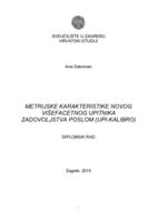 prikaz prve stranice dokumenta Metrijske karakteristike novog višefacetnog upitnika zadovoljstva poslom (Upi-kalibro)