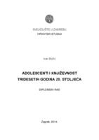 prikaz prve stranice dokumenta Adolescenti i književnost tridesetih godina 20. stoljeća