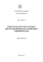 prikaz prve stranice dokumenta Forum kazališta potlačenih u prevenciji predrasuda, stereotipa i diskriminacije