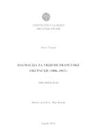 prikaz prve stranice dokumenta Dalmacija za vrijeme francuske okupacije (1806.-1813.)