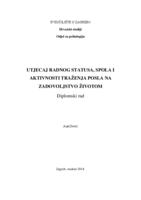 prikaz prve stranice dokumenta Utjecaj radnog statusa, spola i aktivnosti traženja posla na zadovoljstvo životom