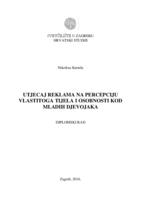 prikaz prve stranice dokumenta Utjecaj reklama na percepciju vlastitog tijela i osobnosti kod mladih djevojaka