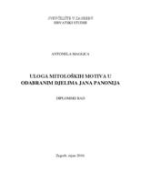 prikaz prve stranice dokumenta Uloga mitoloških motiva u odabranim djelima Jana Panonija