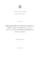 prikaz prve stranice dokumenta Biblijski opis stvaranja svijeta u djelima Jakova Bunića "De vita et gestis Christi" i Damjana Beneše "De morte Christi"