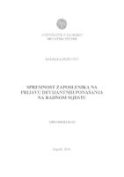 prikaz prve stranice dokumenta Spremnost zaposlenika na prijavu devijantnih ponašanja na radnom mjestu