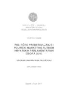 prikaz prve stranice dokumenta Političko predstavljanje i politički marketing tijekom hrvatskih parlamentarnih izbora 2016. - Izborna kampanja na Facebooku