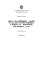 prikaz prve stranice dokumenta Mletačko-križarska pljačka Zadra 1202. godine i njezine posljedice na percepciju križarskih ratova