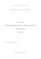 prikaz prve stranice dokumenta PROCESIRANJE PODATAKA VELIKOG OPSEGA U JEZIKU SCALA