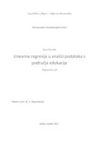 prikaz prve stranice dokumenta Linearna regresija u analizi podataka s područja edukacije