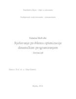 prikaz prve stranice dokumenta Rješavanje problema optimizacije dinamičkim programiranjem