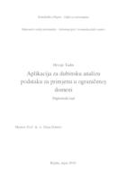 prikaz prve stranice dokumenta Aplikacija za dubinsku analizu podataka za primjenu u ograničenoj domeni