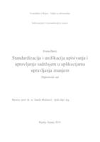 prikaz prve stranice dokumenta Standardizacija i unifikacija upisivanja i upravljanja sadržajem u aplikacijama upravljanja znanjem