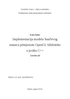 prikaz prve stranice dokumenta IMPLEMENTACIJA MODELA SUNČEVOG SUSTAVA PRIMJENOM OPENGL BIBLIOTEKE U JEZIKU C++