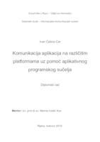 prikaz prve stranice dokumenta Komunikacija aplikacija na različitim platformama putem aplikativnog programskog sučelja