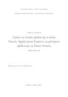 prikaz prve stranice dokumenta Upute za izradu aplikacije u alatu Oracle Application Express na primjeru aplikacije za fitnes trenera