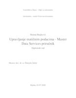 prikaz prve stranice dokumenta Upravljanje matičnim podacima - Master Data Services priručnik