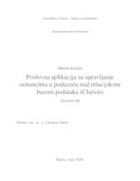 prikaz prve stranice dokumenta Poslovna aplikacija za upravljanje sastancima u poduzeću nad relacijskom bazom podataka (Clarion)