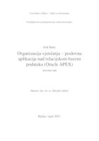 prikaz prve stranice dokumenta Organizacija vjenčanja - poslovna aplikacija nad relacijskom bazom podataka (Oracle APEX)