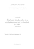 prikaz prve stranice dokumenta Korištenje virtualne realnosti za simulaciju pokreta ruke u računalnoj igri Jenga