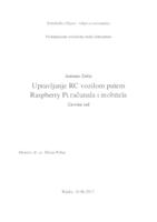 prikaz prve stranice dokumenta UPRAVLJANJE RC VOZILOM PUTEM RASPBERRY PI RAČUNALA I MOBITELA