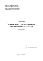 prikaz prve stranice dokumenta Konstrukcija i validacija Skale samoefikasnosti u plivanju