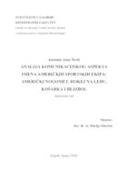 prikaz prve stranice dokumenta ANALIZA KOMUNIKACIJSKOG ASPEKTA IMENA AMERIČKIH SPORTSKIH EKIPA: AMERIČKI NOGOMET, HOKEJ NA LEDU, KOŠARKA I BEJZBOL