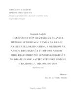 prikaz prve stranice dokumenta USPJEŠNOST ZEMALJA ČLANICA TOP 100 MUŠKOG SENIORSKOG TENISA NA KRAJU NATJECATELJSKIH GODINA U TENISU S OBZIROM NA NJIHOV BROJ IGRAČA U TOP 100 I NJIHOV BROJ REGISTRIRANIH SENIORSKIH IGRAČA NA KRAJU SVAKE NATJECATELJSKE GODINE U RAZDOBLJU OD 2000. DO 2019.
