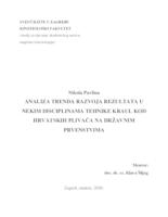 prikaz prve stranice dokumenta ANALIZA TRENDA RAZVOJA REZULTATA U NEKIM DISCIPLINAMA TEHNIKE KRAUL KOD HRVATSKIH PLIVAČA NA DRŽAVNIM PRVENSTVIMA