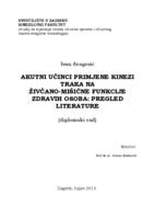 prikaz prve stranice dokumenta Akutni učinci primjene kinezi traka na živčano-mišićne funkcije zdravih osoba: pregled literature