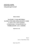 prikaz prve stranice dokumenta Razlike u parametrima natjecateljske efikasnosti u igri s osnovne crte između pobjednika i poraženih na Wimbledonu 2014. godine