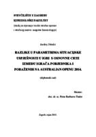 prikaz prve stranice dokumenta Razlike u parametrima situacijske uspješnosti u igri s osnovne crte između igrača pobjednika i poraženih na Australian Openu 2014.