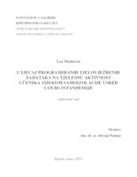 prikaz prve stranice dokumenta Utjecaj programiranih tjelovježbenih zadataka na tjelesnu aktivnost učenika tijekom samoizolacije usred COVID-19 pandemije