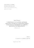 prikaz prve stranice dokumenta Uspješnost usvajanja i interes prema alpskom skijanju studenata kineziološkog fakulteta s obzirom na njihovu regionalnu pripadnost