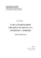 prikaz prve stranice dokumenta Utjecaj morfoloških obilježja studentica na uspješnost u jedrenju