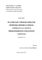 prikaz prve stranice dokumenta Planiranje i programiranje sportsko rekreacijskog vježbanja za žene s prekomjernom tjelesnom težinom