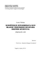 prikaz prve stranice dokumenta Korištenje suplemenata kod mladih vrhunskih sportaša ekipnih sportova