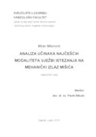 prikaz prve stranice dokumenta Analiza učinaka najčešćih modaliteta vježbi istezanja na mehanički izlaz mišića