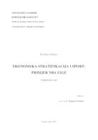 prikaz prve stranice dokumenta Ekonomska stratifikacija i sport: primjer NBA lige