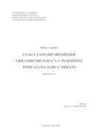 prikaz prve stranice dokumenta Uloga zadnjih središnjih obrambenih igrača u pojedinim podfazama igre u obrani